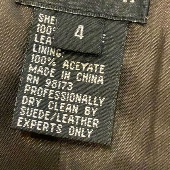 Worth 100% Leather Brown Chocolate Crinkle Leather Jacket Blazer 4 - Picture 14 of 14